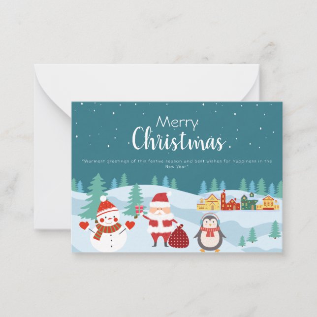 Pequeña Tarjeta de Navidades modernos y personalizados Hap (Anverso)