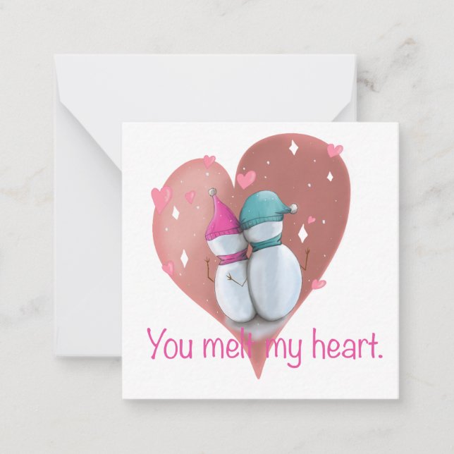 Pequeña Tarjeta de Navidades. Tarjeta de Navidades Snowman (Anverso)