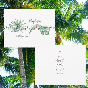 Pequeña Tarjeta de Navidades Tropical Foliage & Lights Nam