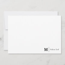 Tarjeta de Negocios con Monograma Simple