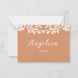 Pequeña Tarjeta de nombre de boda mexicana Talavera