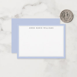 Pequeña Tarjeta de nombre de borde azul minimalista dos