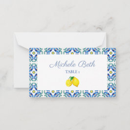 Pequeña Tarjeta de nombre de ducha de novia siciliana