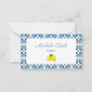 Pequeña Tarjeta de nombre de ducha de novia siciliana