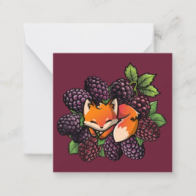 Pequeña Tarjeta de nota: Blackberry Fox (Anverso)