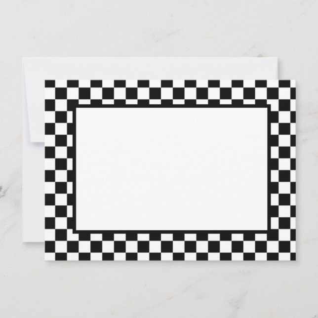 Pequeña Tarjeta de nota: cheques en blanco y negro (Anverso)