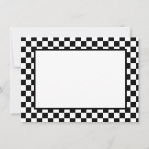 Pequeña Tarjeta de nota: cheques en blanco y negro