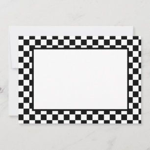 Pequeña Tarjeta de nota: cheques en blanco y negro