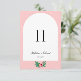 Pequeña Tarjeta de número de la tabla de temas del boda fl
