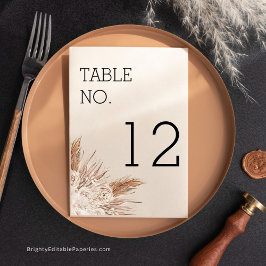 Pequeña Tarjeta de número de tabla de Boda moderno Rustic 