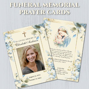 Pequeña Tarjeta de oración católica conmemorativa funeral