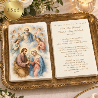 Pequeña Tarjeta de oración de boda católica de esponsales