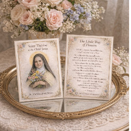 Pequeña Tarjeta de Oración de Flores del Camino Pequeño de