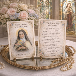 Pequeña Tarjeta de Oración de Flores del Camino Pequeño de