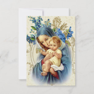 Pequeña Tarjeta de oración de la Virgen Funeral Católica M
