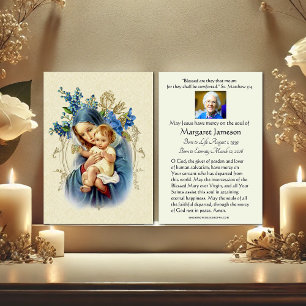 Pequeña Tarjeta de oración de la Virgen Funeral Católica M