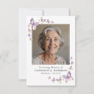 Pequeña Tarjeta de oración   Foto de mariposas de Lilac