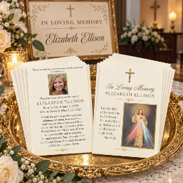 Pequeña Tarjeta de oración fúnebre católica Jesús Divina M