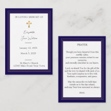 Tarjeta de Oración Fúnebre Cruz Floral