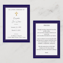 Pequeña Tarjeta de Oración Fúnebre Cruz Floral