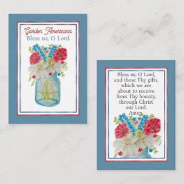 Pequeña Tarjeta de oración Garden Americana Bendícenos Oh