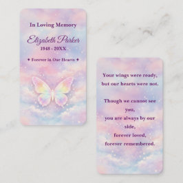 Pequeña Tarjeta de Oración Memorial Mariposa Celestial