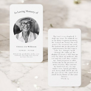 Pequeña tarjeta de oración moderna simple en memoria amoro
