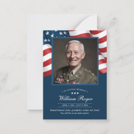 Pequeña Tarjeta de Oración Patriótica Memorial