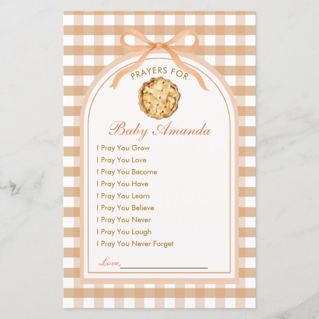 Pequeña tarjeta de oraciones de corbata para el pr (Anverso)