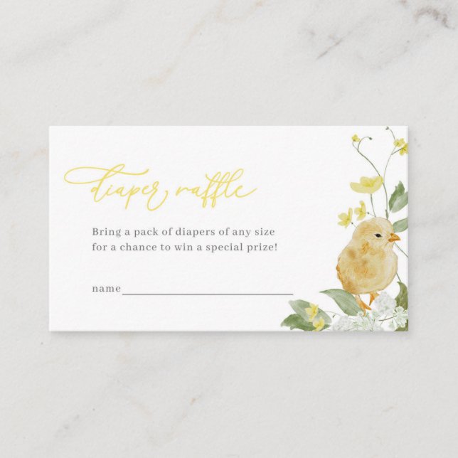 Pequeña tarjeta de pañal Baby Shower para chicas (Anverso)