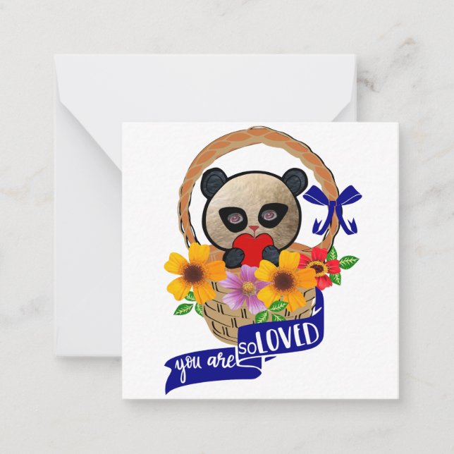 Pequeña Tarjeta de Panda: Eres Tan Amado (Anverso)