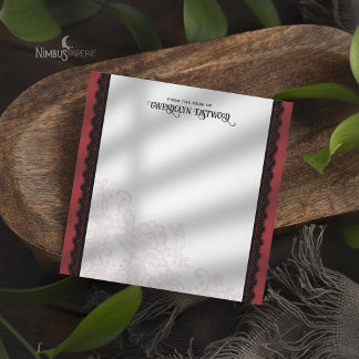 Pequeña Tarjeta de Papelería Cuadrada de Encaje Negro Eleg