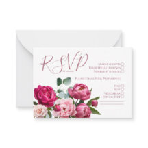 Tarjeta de Peony Boda RSVP
