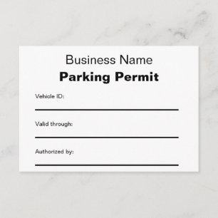 Pequeña Tarjeta de permiso de estacionamiento del panel de