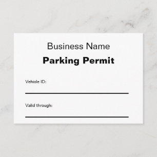 Pequeña Tarjeta de permiso de estacionamiento para nombre