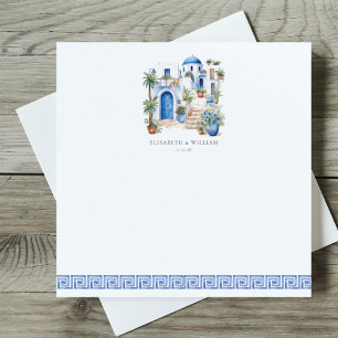 Pequeña Tarjeta de personalizado Boda Santorini