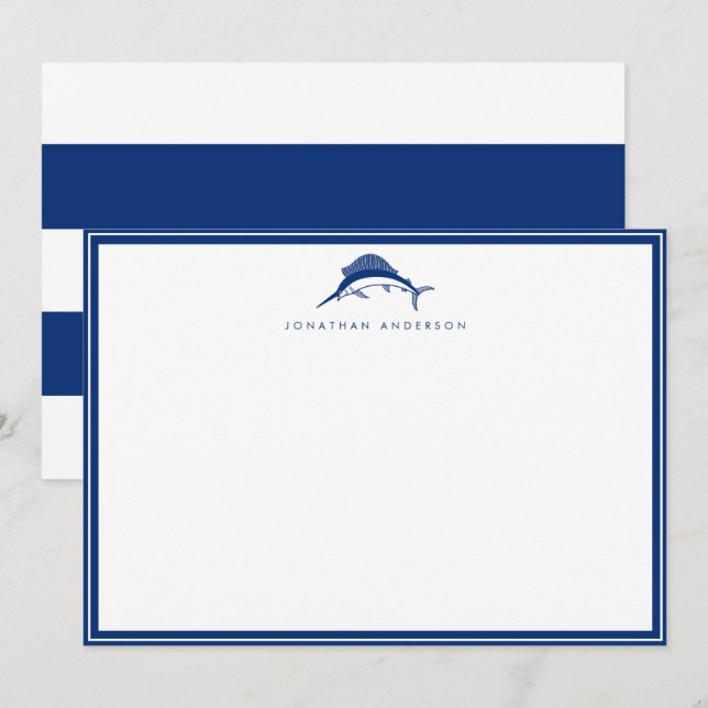 Pequeña Tarjeta de Personalizado de pez espada de la Marin (Anverso / Reverso)