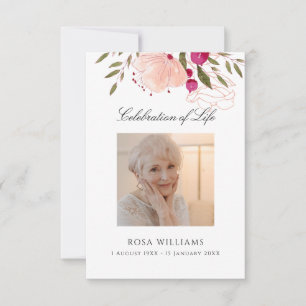 Pequeña Tarjeta de plegaria funeraria conmemorativa de fot
