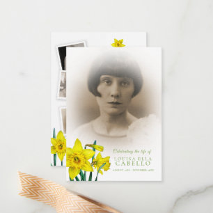 Pequeña Tarjeta de poema con fotos de flores daffodiales a