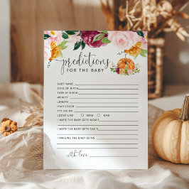 Pequeña tarjeta de predicción de bebé de calabaza