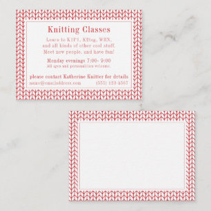 Pequeña Tarjeta de presentación "Clases de punto" de RED L