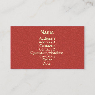 Pequeña tarjeta de presentación del patrón de cora