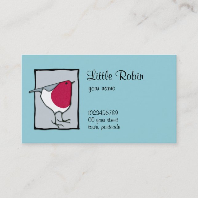 Pequeña tarjeta de presentación gris Robin (Anverso)