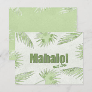 Pequeña Tarjeta de préstamo tropical Mahalo Nui (efecto de