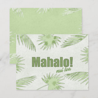 Pequeña Tarjeta de préstamo tropical Mahalo Nui (efecto de