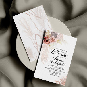 Pequeña Tarjeta de presupuesto para ducha de novia Pampas 