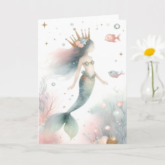 Pequeña tarjeta de princesa sirena