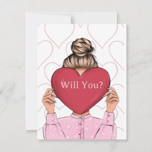 Pequeña Tarjeta de propuesta de dama de honor del Día de S