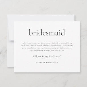 Pequeña Tarjeta de propuesta de definición de dama de hono