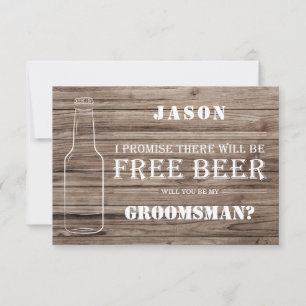 Pequeña Tarjeta de propuesta de Free Beer Groomsman